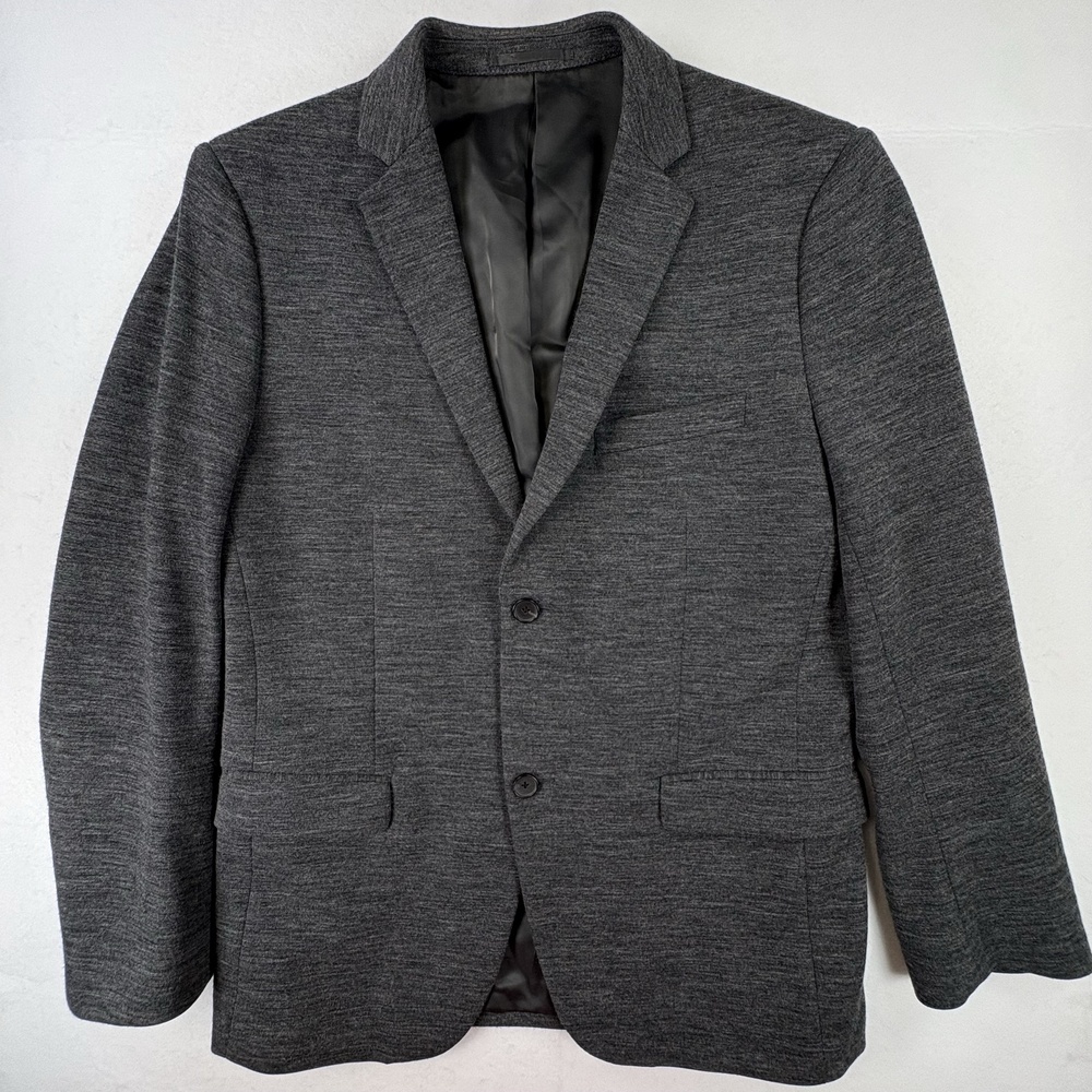 Theory Rodolf Blazer Mens 40 Charcoal Gray Wool Blend Two Button Sport Coat